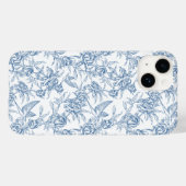 Blauw Frans Toile Case-Mate iPhone Case (Achterkant (horizontaal))