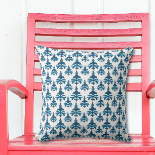 Blauw Frans Toile Patroon Kussen