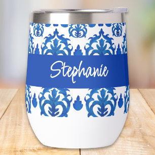 Blauw Frans Toile Patroon Monogram Naam