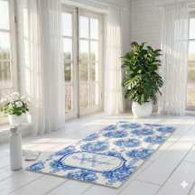 Blauw Frans Toile Patroon Naam Monogram