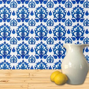 Blauw Frans Toilepatroon Behang