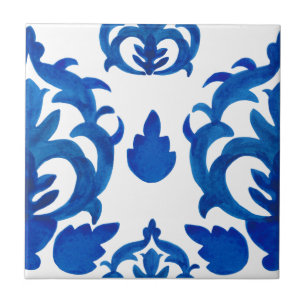 Blauw Frans Toilepatroon Tegeltje