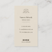  Blauw Franse Bakkerij Logo Groot Gestreept Visitekaartje (Achterkant)