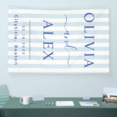 Blauw Franse Persoonlijke Trouwdag Spandoek (Beurs)
