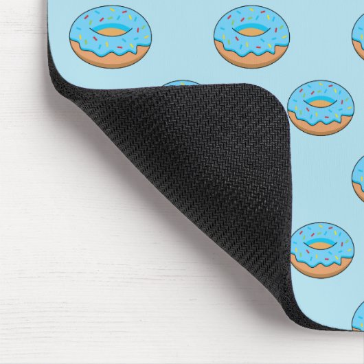 Blauw Frosted Donut met Sprinkles Cartoon Muismat (Hoek)