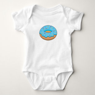 Blauw Frosted Donut met Sprinkles Cartoon Romper