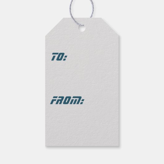 Blauw futuristisch kristal sneeuwvlokken kerst cadeaulabel (Achterkant)