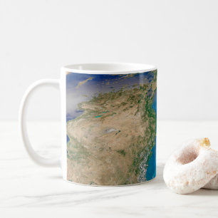 Blauw fytoplankton bloeit in het zwarte Zee Koffiemok
