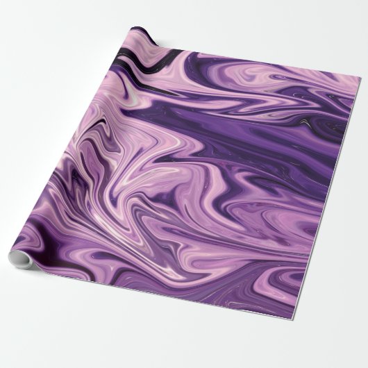 Blauw galaxpatroon cadeaupapier (Uitgerold)