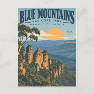 Blauw Gebergte Vintage Australië Briefkaart