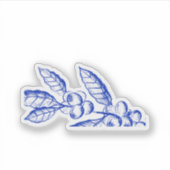 Blauw gebladerte sticker (Voorkant)