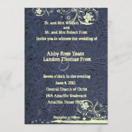 Blauw geboost leder en kreukhout kaart