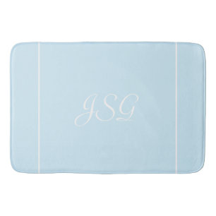 Blauw geborduurde badmat
