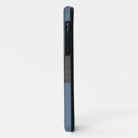 Blauw Geborsteld Metaal Metaalmonogram Naam Case-Mate iPhone Case (Achterkant/links)