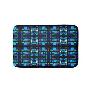Blauw gebrand glas badmat