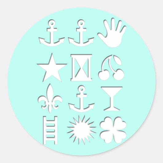 Blauw gecodeerd bericht Vriendschap Rond St Ronde Sticker (Voorkant)