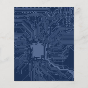 Blauw geek moederbord circuitpatroon flyer