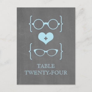 Blauw-geeky-glazen Chalkboard-Briefkaart Briefkaart
