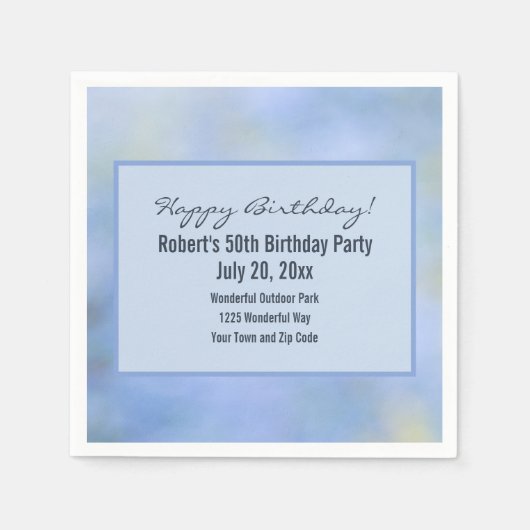 Blauw Geel Abstract Palo Verde Evenementendetails Servet (Voorkant)