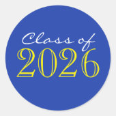 Blauw & geel Afstuderen envelop afdichting Sticker (Voorkant)