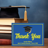 Blauw Geel Afstuderen Gepersonaliseerd 2025 Afstud Bedankkaart