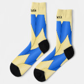 Blauw Geel Art Deco Design Soks Sokken (Links)