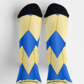 Blauw Geel Art Deco Design Soks Sokken (Top)