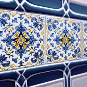 Blauw & Geel Azulejo Talavera Keramische Tegels Tegeltje