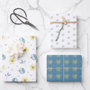  blauw geel Baby shower Inpakpapier Vel