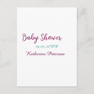 Blauw geel baby shower naam datum dier oor cute  briefkaart