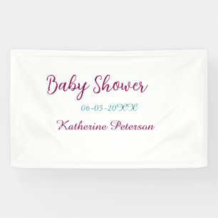 Blauw geel baby shower naam datum dier oor cute spandoek