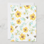 Blauw Geel Bloemen Mama Voor Bijen Baby shower Kaart (Achterkant)