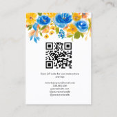 Blauw geel bloemenboho sieraden oorbel display visitekaartje (Achterkant)