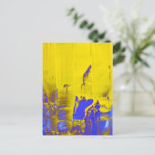 Blauw geel briefkaart (Staand voorkant)