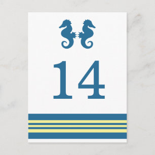 Blauw Geel Briefkaart van de Noordzeepijttafel