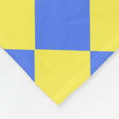 Blauw Geel Checker Diamant Patroon Fleece Deken (Hoek)