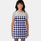 Blauw Geel Checker Diamant Patroon Schort (Insitu)