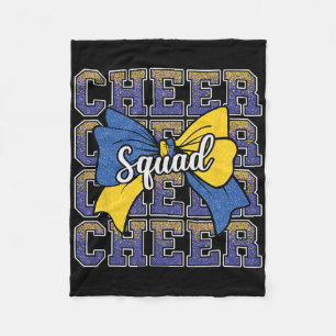 Blauw Geel Cheer Squad Grappige Cheerleader Cheerl Fleece Deken