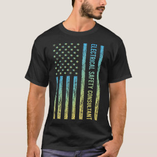 Blauw Geel Consultant Elektrische Veiligheid T-shirt