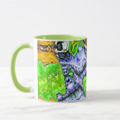 Blauw, Geel en Groen Vloeistof Abstracte Mok (Links)