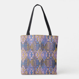 Blauw, geel en Paarse Batik Style Draagtas