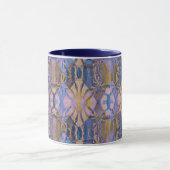 Blauw, geel en Paarse Batik Style Mok (Midden)