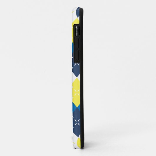 Blauw, geel en wit Argyle personaliseren Case-Mate iPhone Case (Achterkant/links)