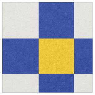 Blauw, geel en wit schaakbord stof