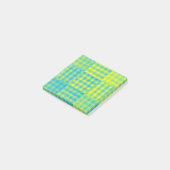Blauw Geel Geruit Patchwork Patroon Post-it® Notes (Schuin)