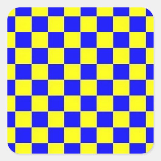 Blauw-geel ⛲🐬🌙geruite STICKERS (Voorkant)