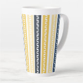 Blauw & Geel Gestreept Latte Mok (Rechterhoek)