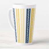 Blauw & Geel Gestreept Latte Mok (Linkerhoek)