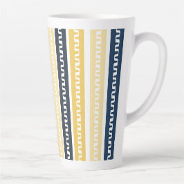 Blauw & Geel Gestreept Latte Mok