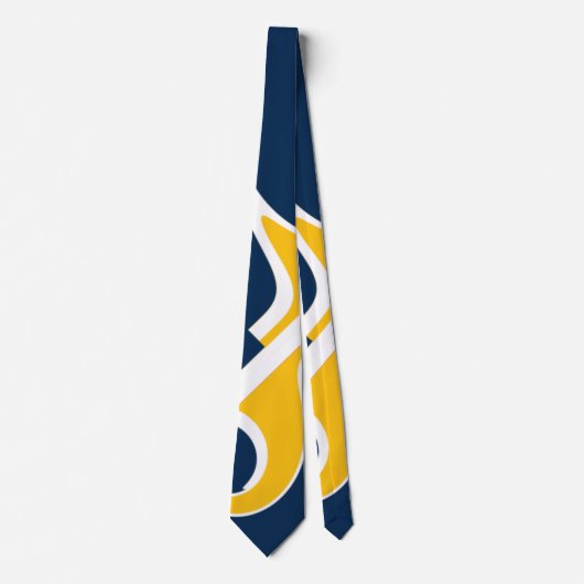 Blauw Geel-Goud en Wit Anvil Abstracte stropdas (Voorkant)